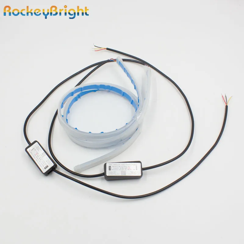

Rockeybright 2*30 см 45 см 60 см автомобильные светодиодсветодиодный дневные ходовые огни полосы белый желтый указатель поворота для автомобильной ф...