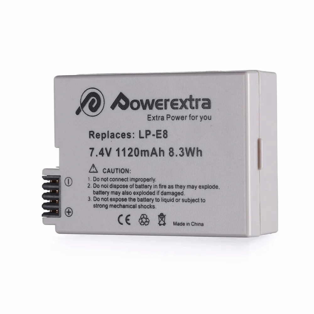 Powerextra LP E8 1120 мАч 7 4 В батарея для камеры Canon T2i T3i T4i T5i Rebel Kiss X5 EOS 550D Цифровые