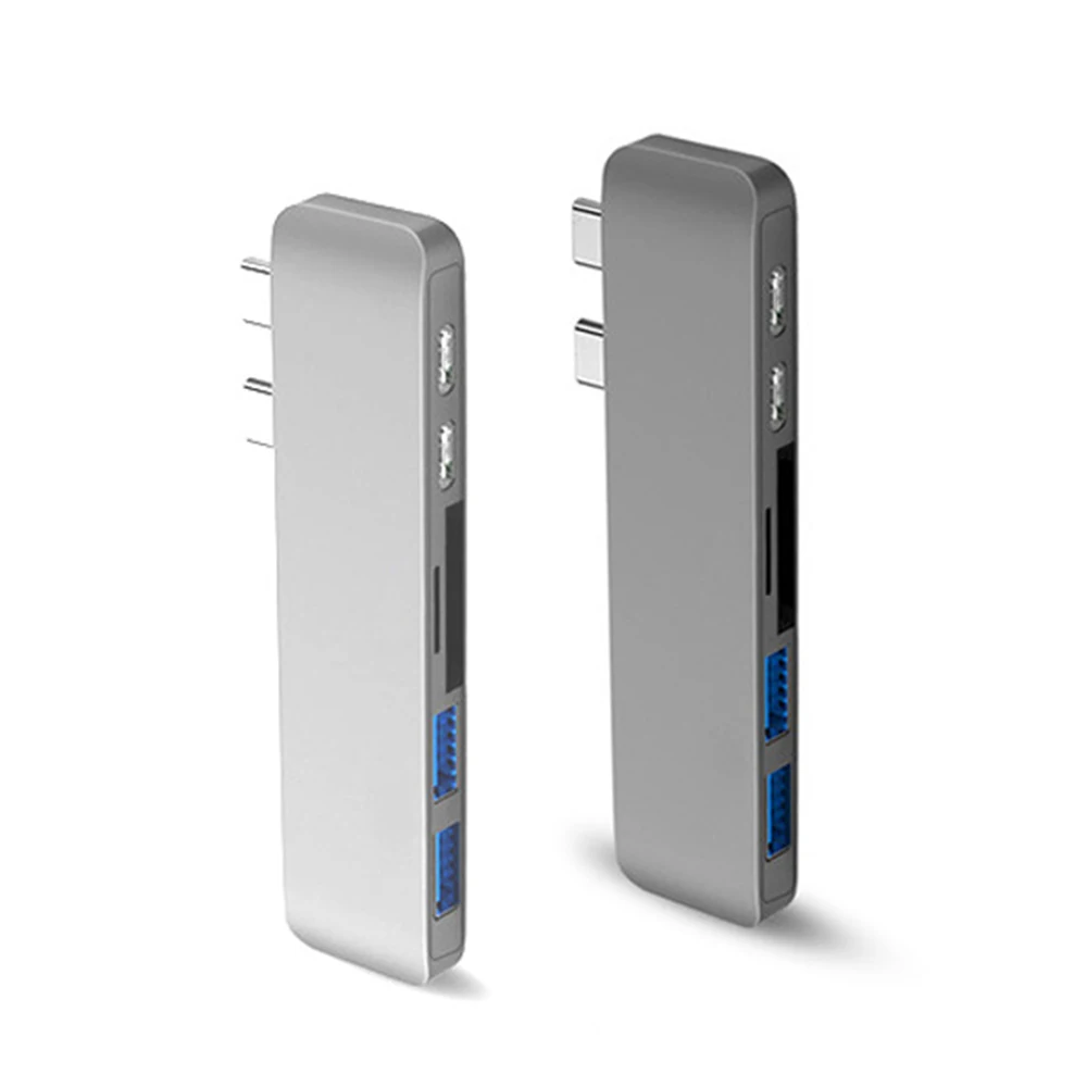 6в1 адаптер с двумя разъемами для зарядки и чтения USB C разветвитель 3 0 type-C Apple Macbook