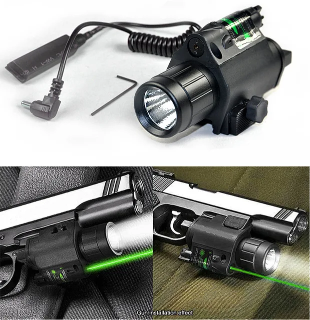 2in1 M6 комбо Тактический CREE Q5 светодиодный фонарик/светло 200LM + зеленый/красный