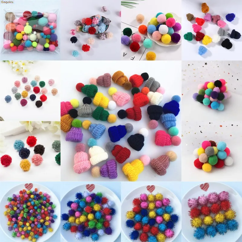 Многоразовые разноцветные помпоны из меха DIY мягкие шарики свадебные украшения