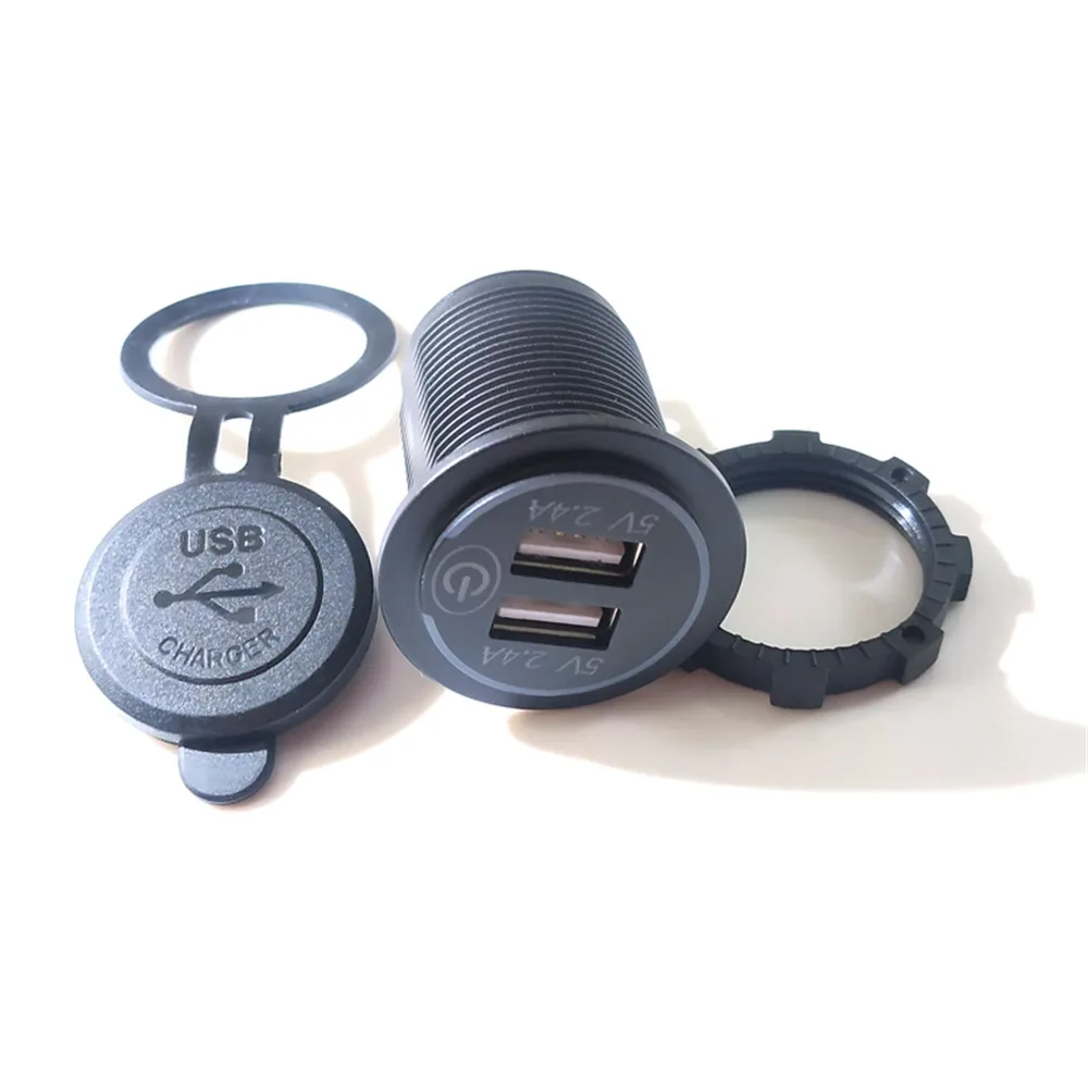 5 V/2.4A двойное USB зарядное устройство для мотоцикла розетка Автомобильный адаптер