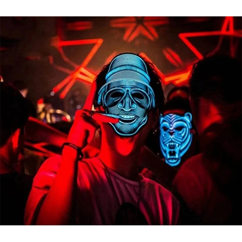 Горячая Распродажа светодиодные маски с голосовым управлением холодный свет