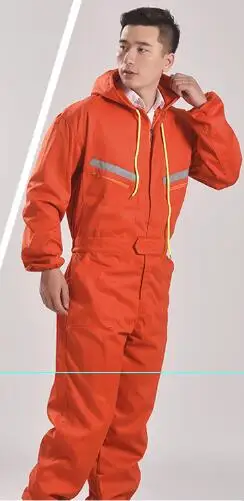 Orange male Мужские и женские комбинезоны с длинным рукавом и капюшоном, светоотражающие полосы, комбинезоны, авторемонт, инженерные, спрей краски, рабочая одежда, Рабочая форма - Цвет: Orange male