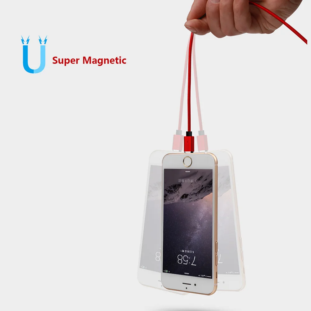 Магнитные зарядные устройства для samsung Galaxy S9 LG Xiomi huawei Usb кабель для освещения IPhone 7 8 Micro type C Быстрая зарядка 90 градусов