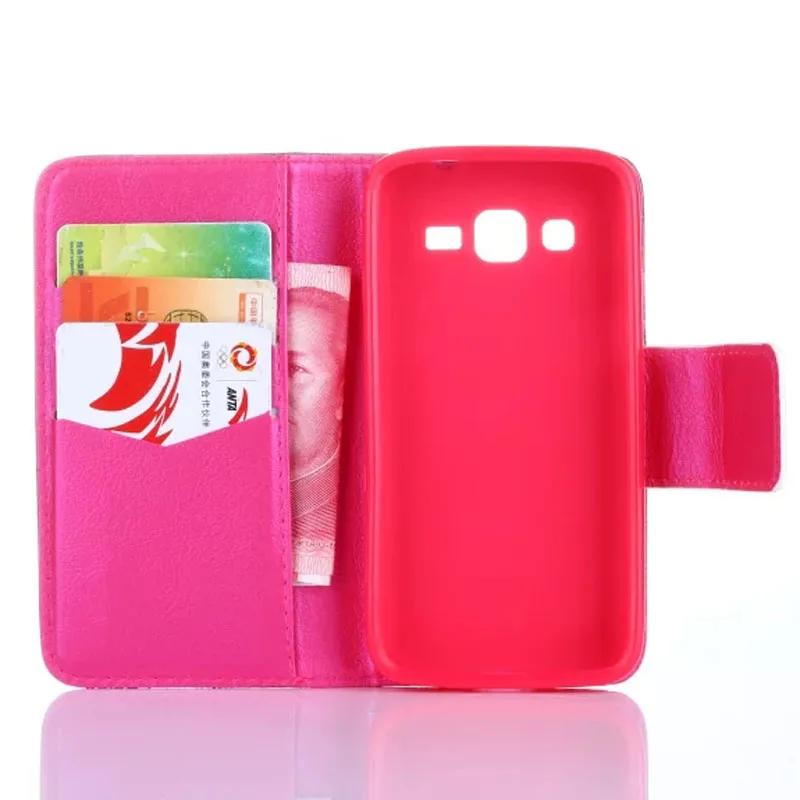 Красивые Печати Магнитный PU Кожаный Телефон Случае Покрытия Для Samsung Galaxy Core 4G Lte