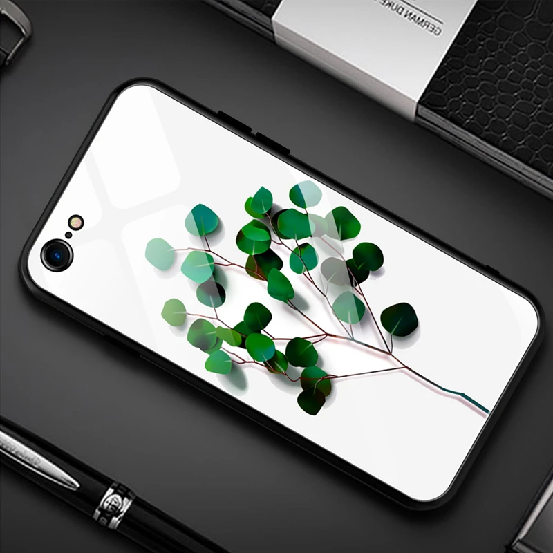 Чехол из закаленного стекла с узором для iPhone XR XS 11 Pro MAX X 7 8 Plus, чехол-бампер из ТПУ с милым сердечком для iPhone 6 6S Plus
