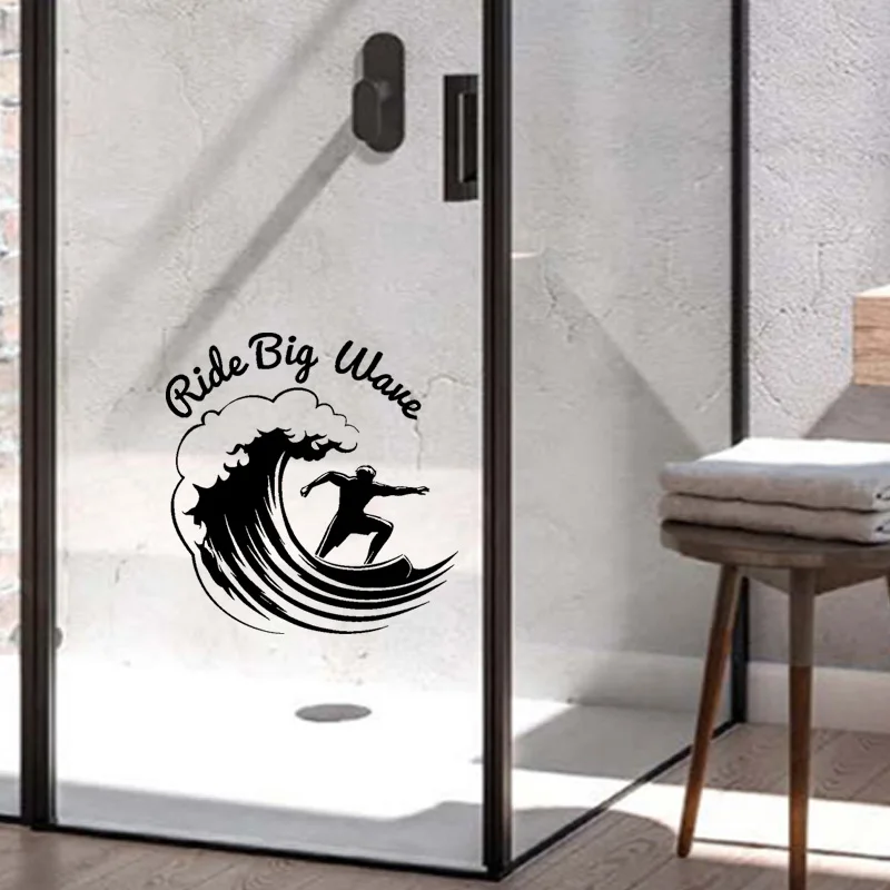 YOJA 25x24 2 см Стильный номер оформлен Surf стены Стикеры Ванная комната душа наклейка