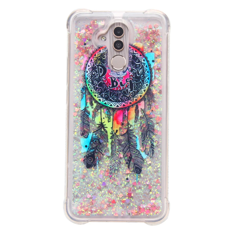Cartoon Shell Protection For Huawei Mate 20 Pro Lite 10 Shine Liquid Quicksand Dynamic Back Clear Cover Phone Case |