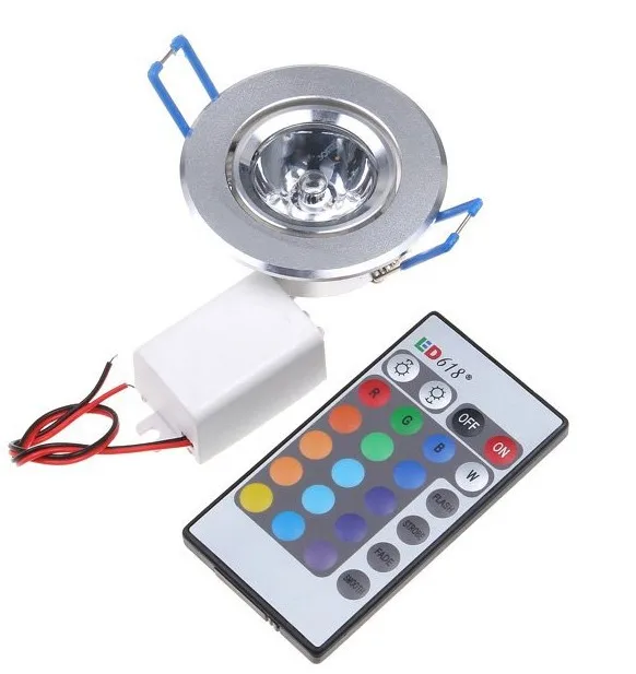 Светодиодные лампы 3 Вт RGB 16 цветов Точечный светильник AC85 265V + инфракрасный пульт