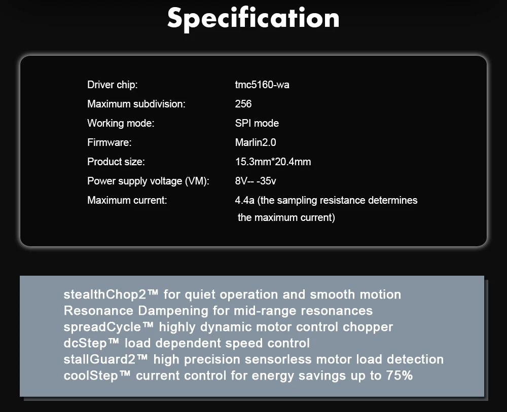 BIGTREETECH TMC5160 V1.2 SPI Драйвер шагового двигателя 6-слойная плата против TMC2208 TMC2209 3D-принтеры Запчасти для Эндер 3/5 СКР V1.3 Pro