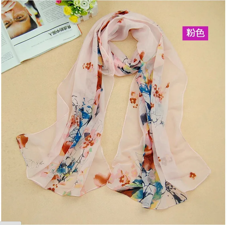 Bright flowers scarf elegant Chinese style oriental women silk scarves wholesale super cheap | Аксессуары для одежды
