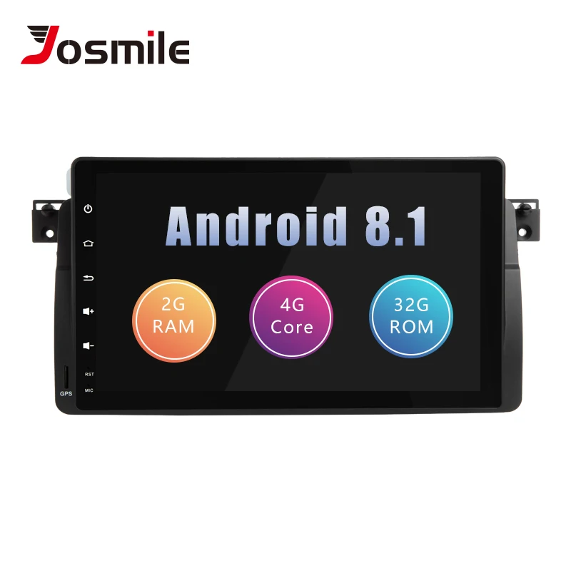 Josmile1 Din Android 8 1 Автомобильный мультимедийный плеер для BMW E46 M3 Rover 75 CoupeNavigation DVD GPS