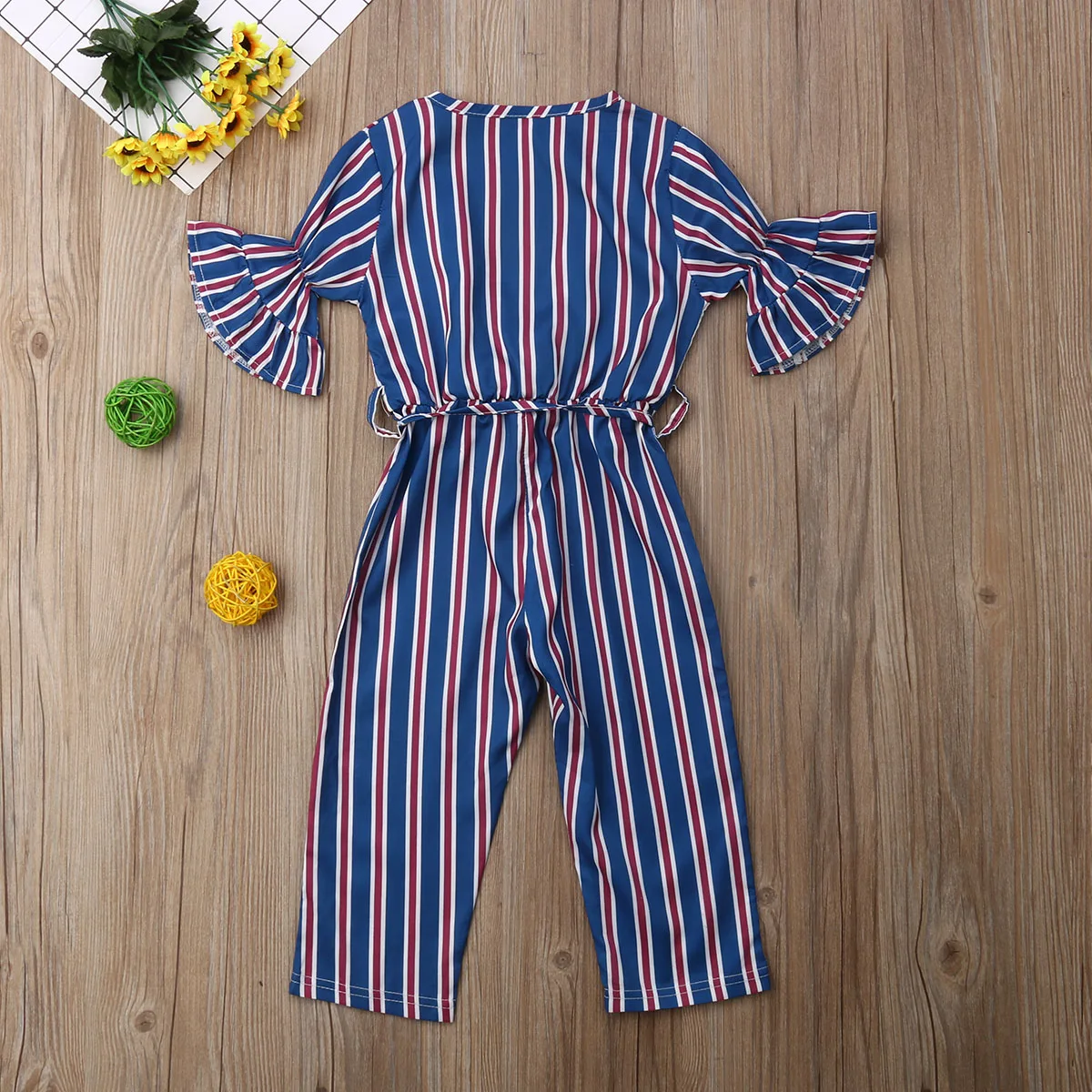 

Cute Toddler Baby Girls Summer Striped Romper Jumpsuits Trousers Outfits Clothes