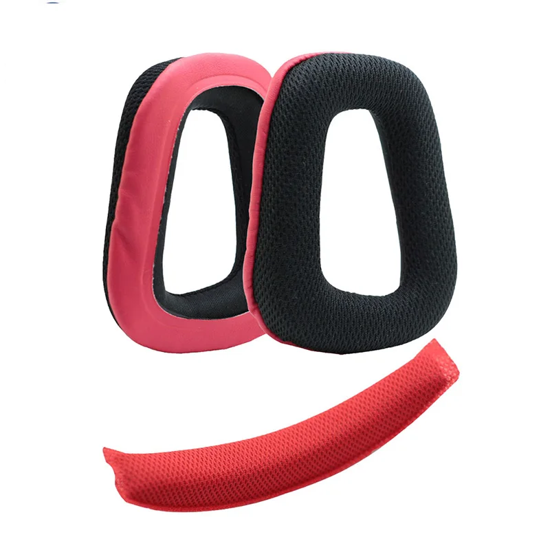 red set G930 Fivstr, 3 цвета, сменные амбушюры, повязка на голову, подушка для logitech G35, G930, G430, F450, G230, гарнитура, наушники - Цвет: red set G930