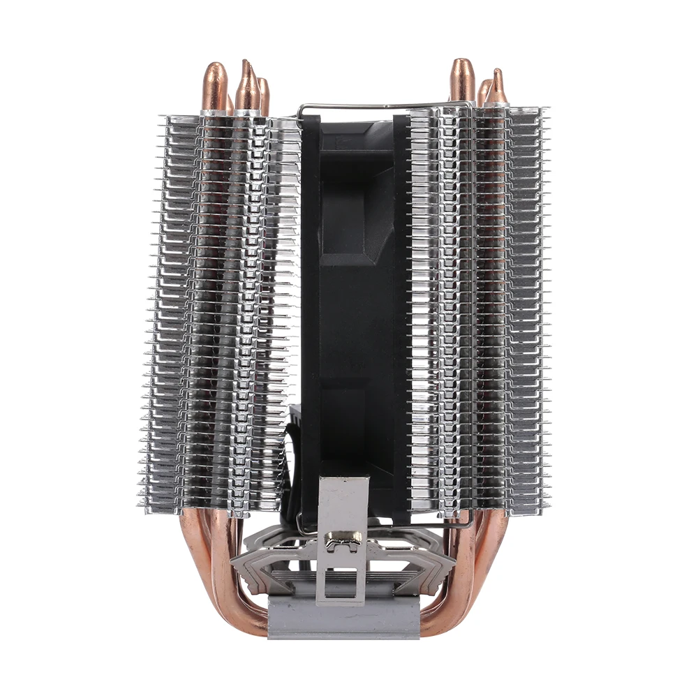 Кулер для процессора с 4 тепловыми трубками 2 вентилятора тихий радиатор