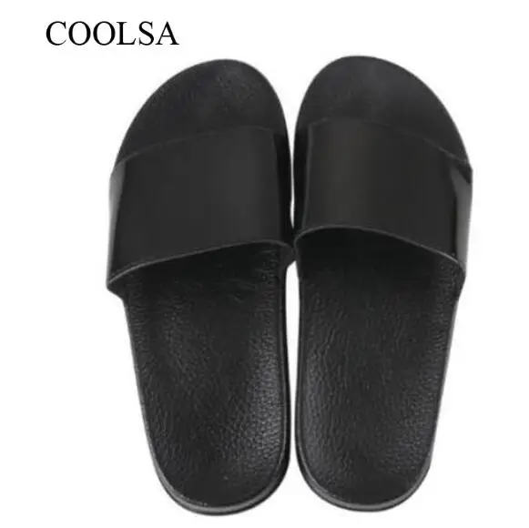 Black COOLSA/женские зимние плюшевые тапочки на плоской подошве; теплые тапочки с лисьим мехом; женские пушистые тапочки; меховые шлепанцы; вьетнамки - Цвет: Black