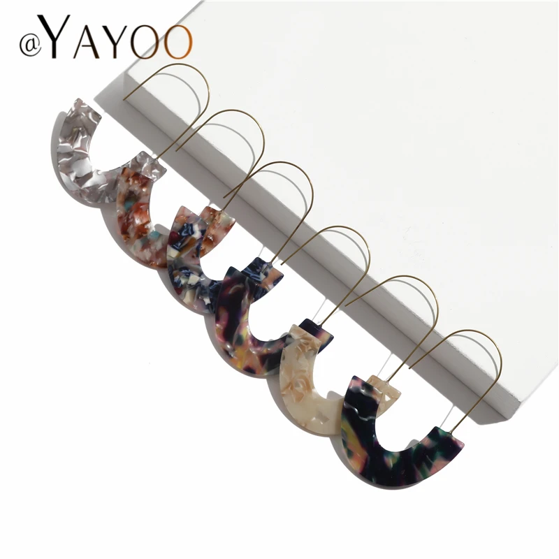 Большие серьги для женщин длинные Za летние массивные Бохо акриловые Модные