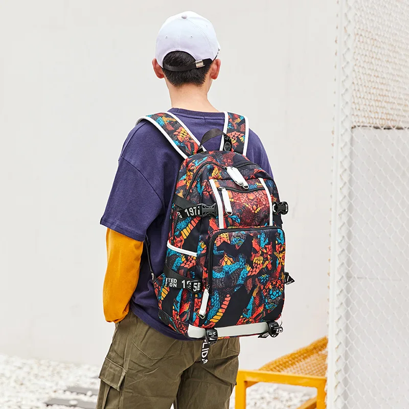 Подростковый Рюкзак Mochila студенческий школьный модный принт сумка для ноутбука мужские дорожные сумки usb зарядка ранец Женский Оксфорд рюкзак