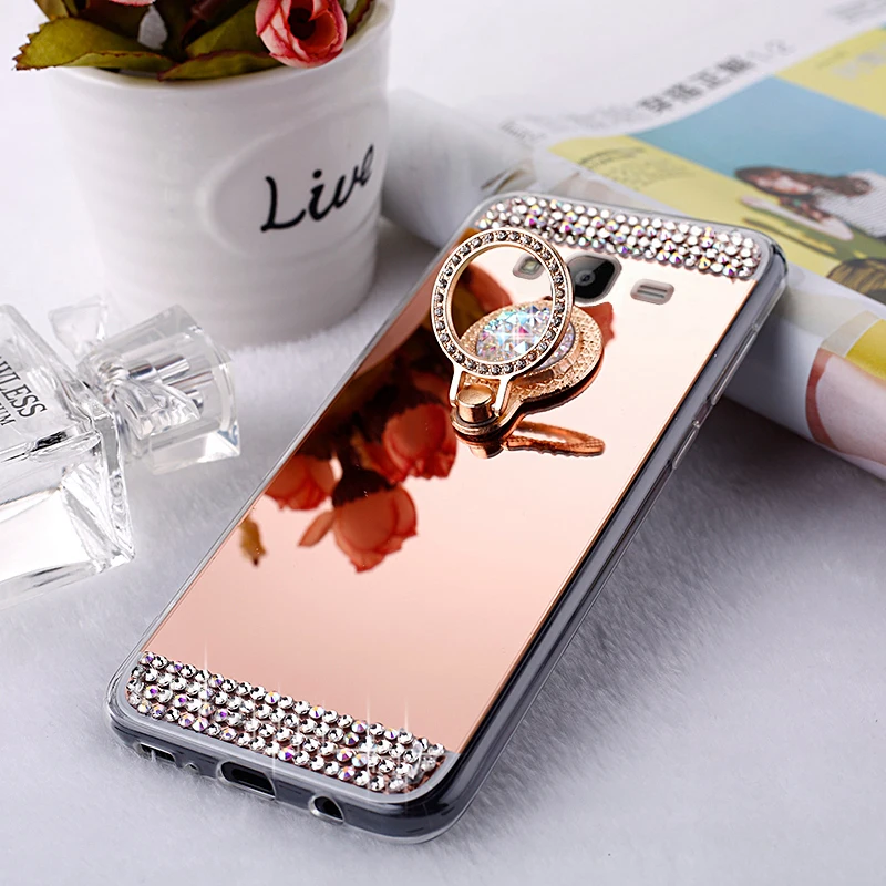Роскошный Алмазный зеркальный Мягкий силиконовый чехол для Coque Samsung Galaxy J3 J5 J7 2017 J4
