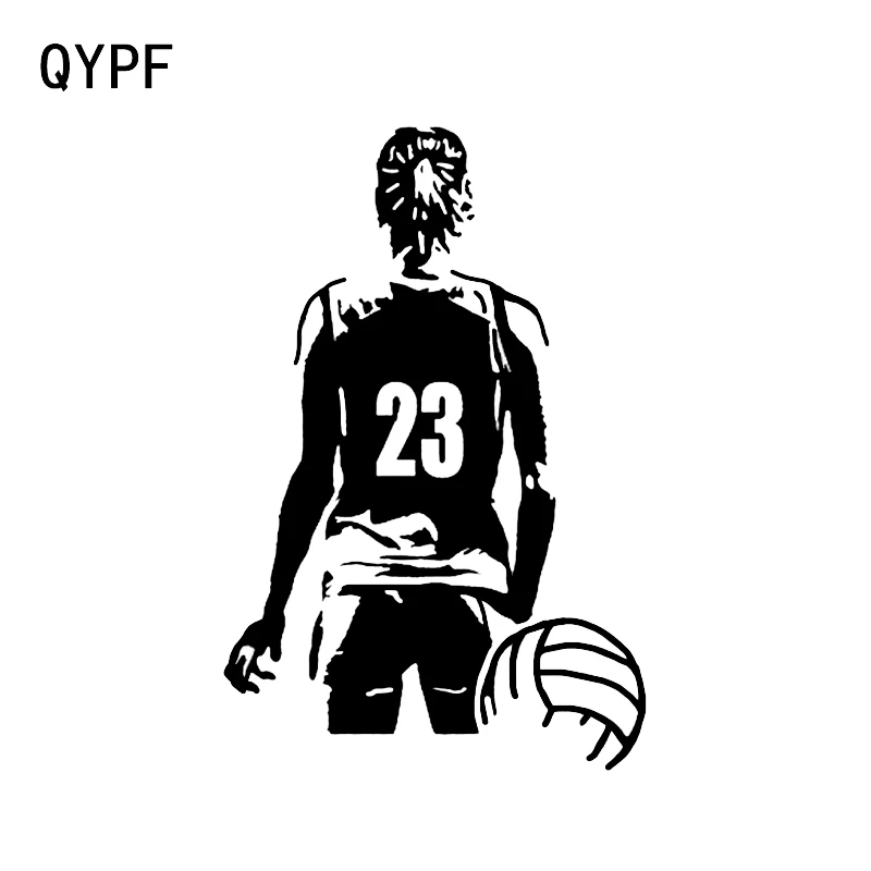 

QYPF 9,6*14,7 см, уникальный декор в форме волейбола, стикер для моделирования автомобиля, силуэт, высокое качество, виниловая фотография