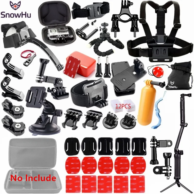GS98D Аксессуары snowhu для GoPro Набор для go pro hero 8 7 6 5 4 комплект 3 способ селфи палка для Eken h8r/для xiaomi для yi EVA чехол GS98 - Цвет: GS98D
