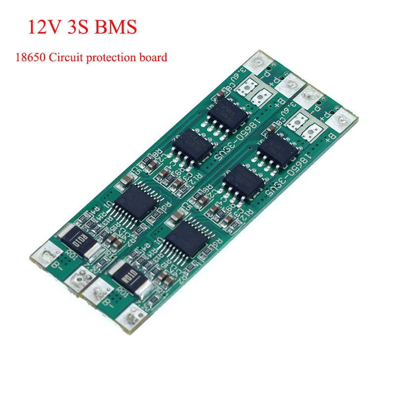2 шт. 3S 12V 18650 литиевая батарея плата защиты BMS 2MOS 10A разрядный ток DIY 10 8 V 11 1 12 6