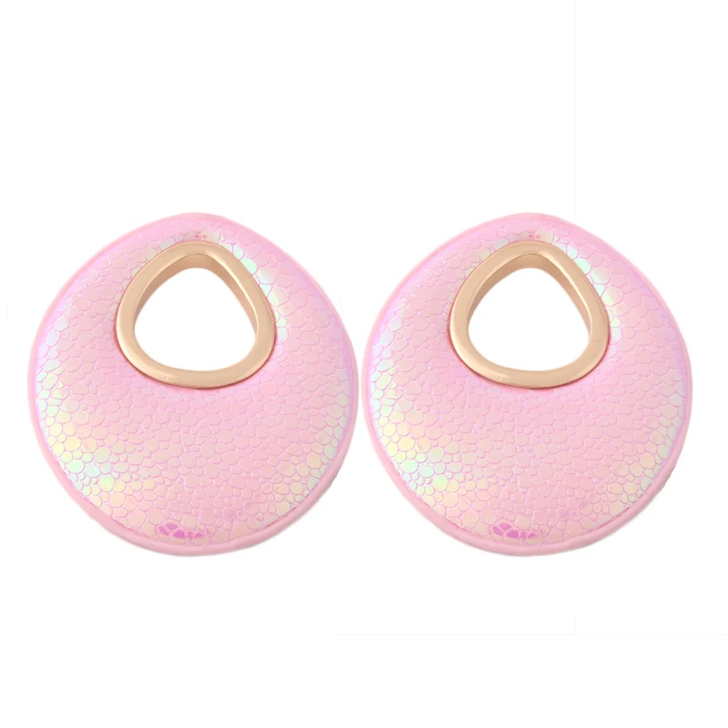 pink NeeFu WoFu кожаные серьги для женщин кожа orecchini ухо femme большой Brinco Oorbellen Хэллоуин Модные ювелирные изделия - Окраска металла: pink