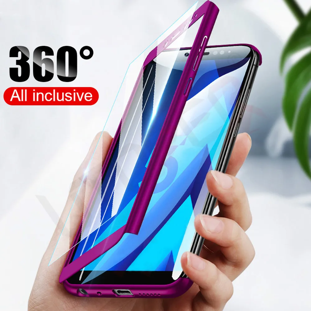 Luxury Full Case For Samsung Galaxy A6 A8 J4 J6 Plus 2018 A3 A5 A7 J2 J3 J5 J7 Prime 2017 Cover Shockproof With Glass |