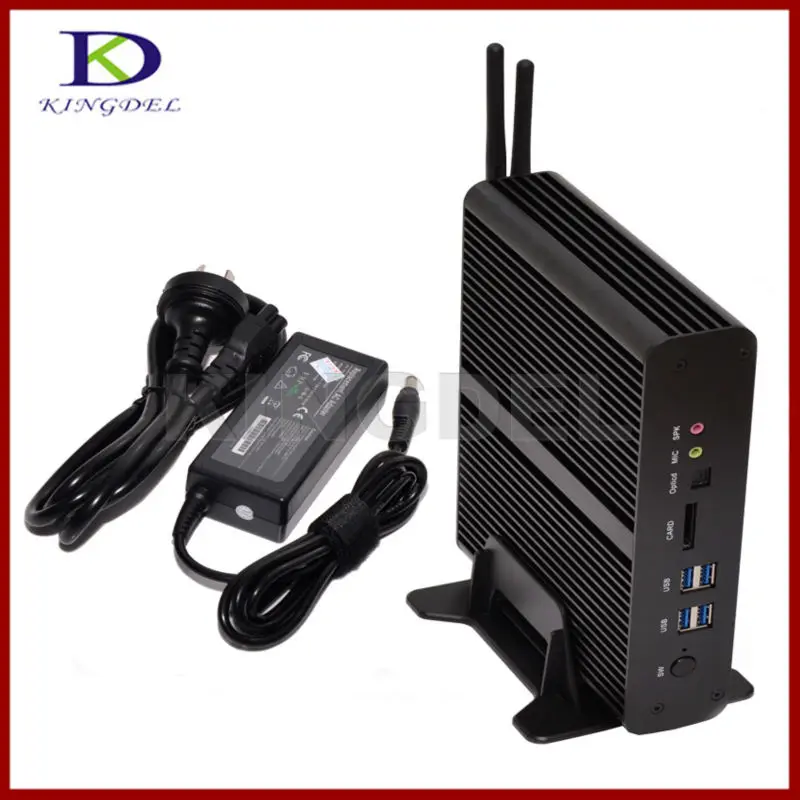 Бесплатная доставка настольный мини ПК без вентилятора ITX HTPC Haswell Core i7 4500U 8 ГБ ОЗУ