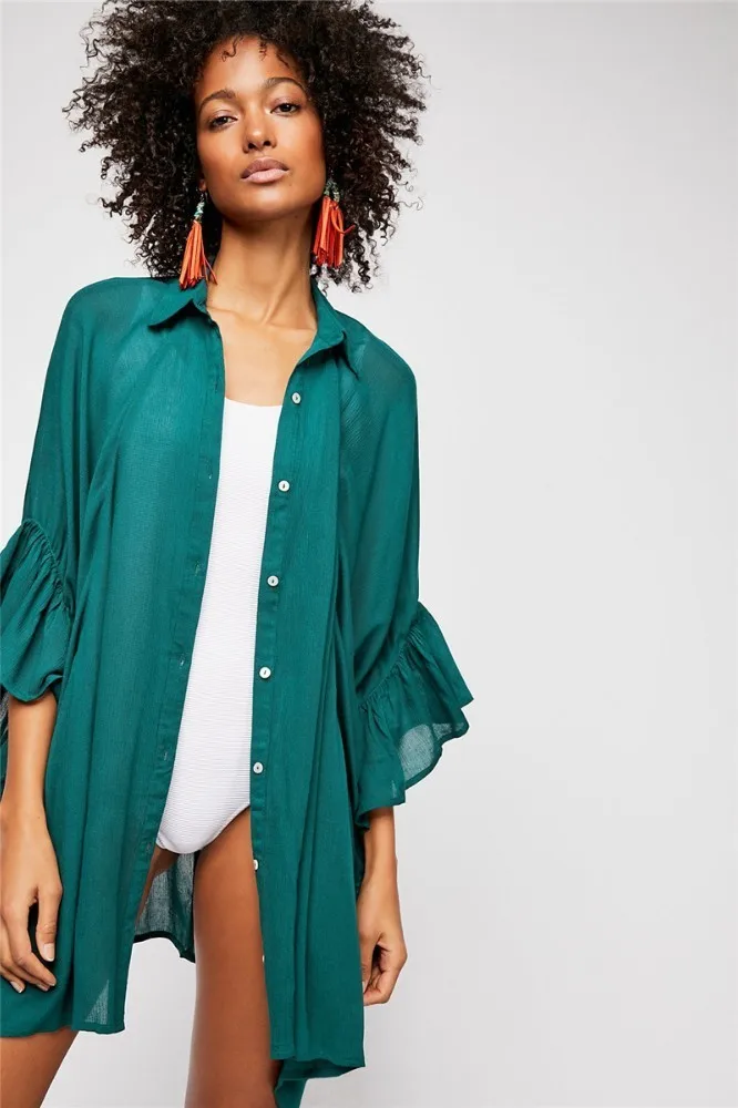 PJ2191 peacock blue Пляжное женское бикини, накидка, кружевное летнее пляжное платье, туника, вязаный купальник, накидка, парео, пляжная одежда - Color: PJ2191 peacock blue