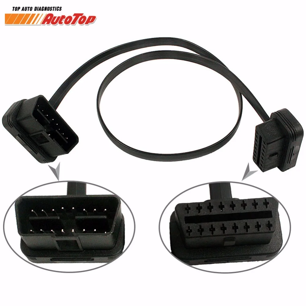 Лучшие продажи 60 см 16 Pin штекер до 16 Pin Женский OBD OBD2 Диагностический удлинитель OBD 2 Автомобильный Диагностический Кабель-адаптер для ELM327