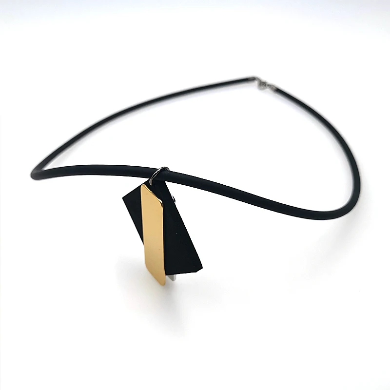 YD&ampYDBZ Fashion Rose Gold Pendant Womens Necklaces Jewelry Handmade Black Rubber Rope Accessories Friendship Necklace Gift | Украшения и