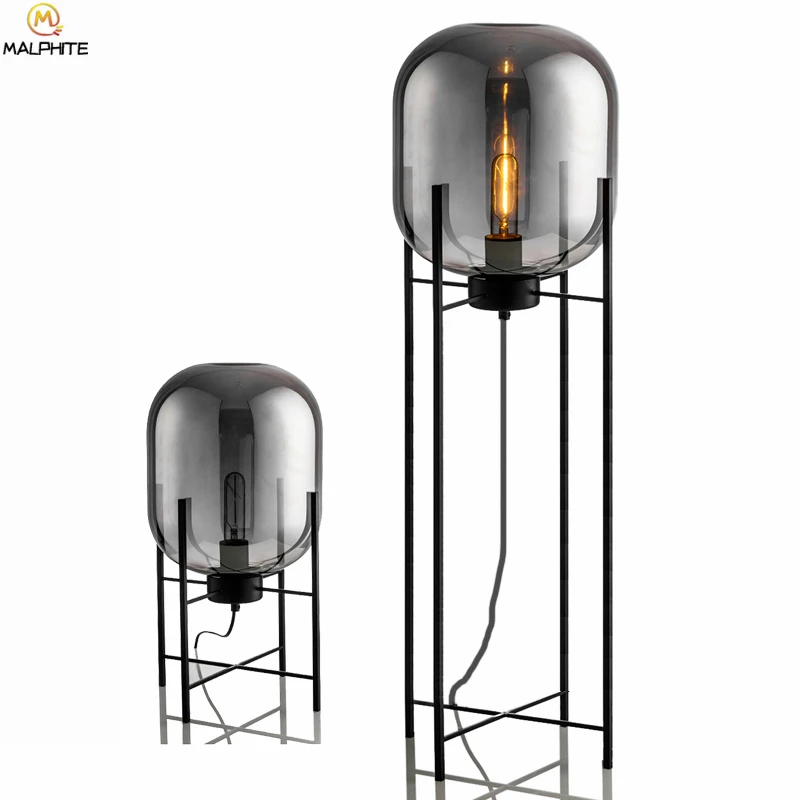 Стеклянная Настольная лампа с дымчатым светом для спальни прикроватный
