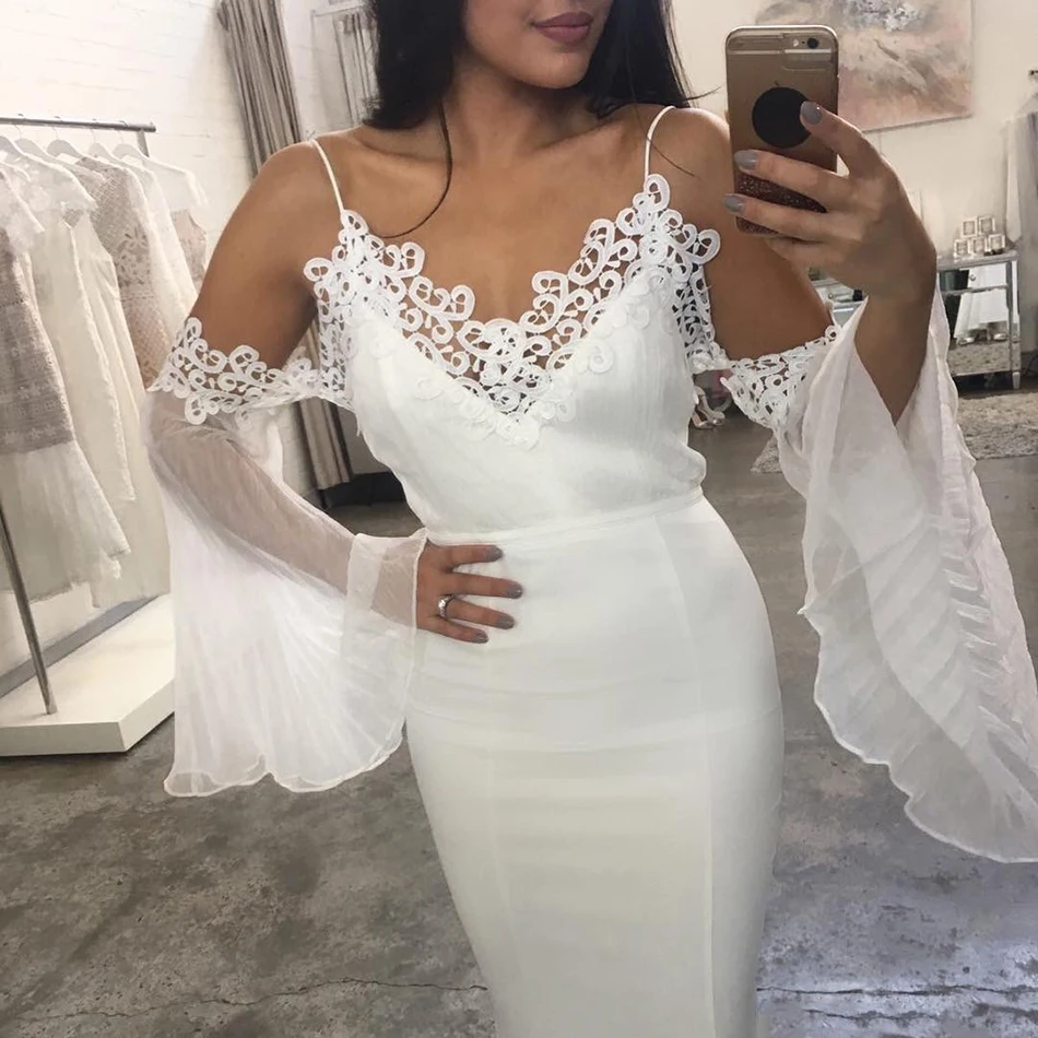 Элегантные платья повязки знаменитости 2018 модные пикантные Клубные Белые