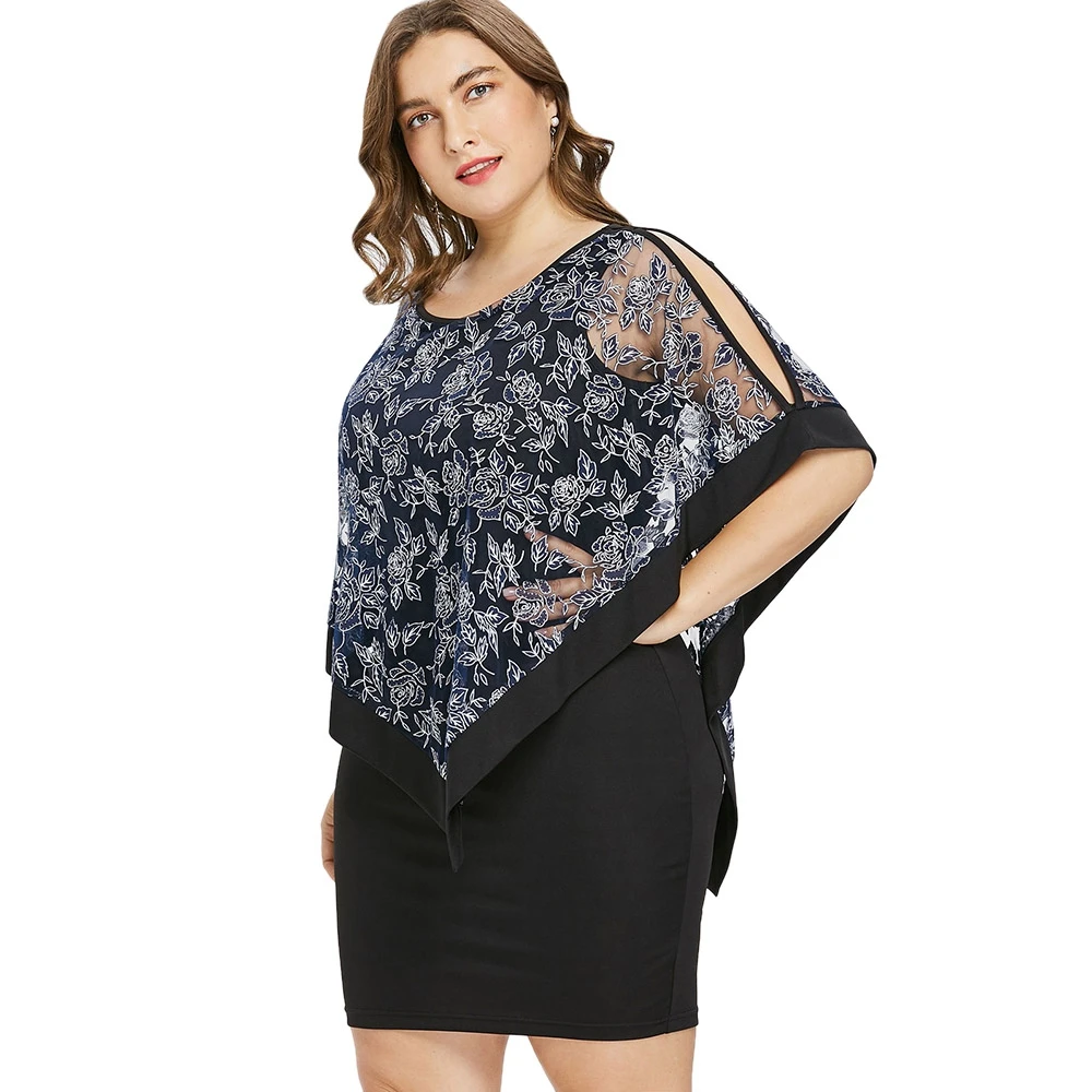 5XL плюс Размеры цветочный наминка облегающее платье Для женщин О образным