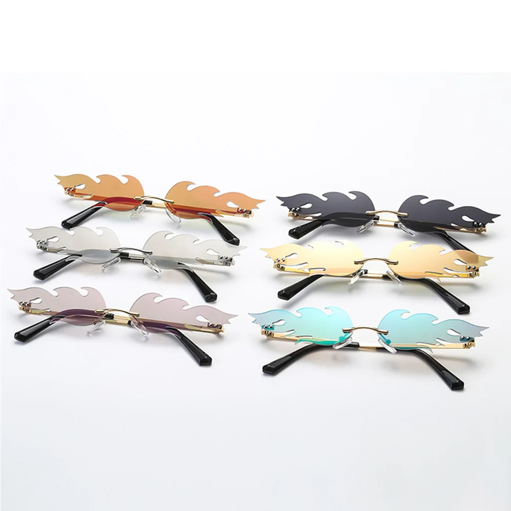 Новинка 2019 модные солнечные очки в форме огненного пламени для женщин и мужчин