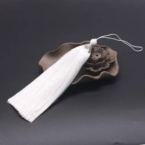 White 2pcs Полиэстеровые кисточки 24 см кулон Ювелирная кисточка ручной работы самодельная занавеска одежда декоративные аксессуары брелоки для Сумки ремесла 2 шт - Цвет: White 2pcs