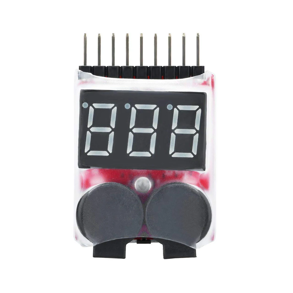 1-8S Lipo/Li-ion/Fe Battery Voltage 2IN1 Tester Low Buzzer Alarm | Инструменты