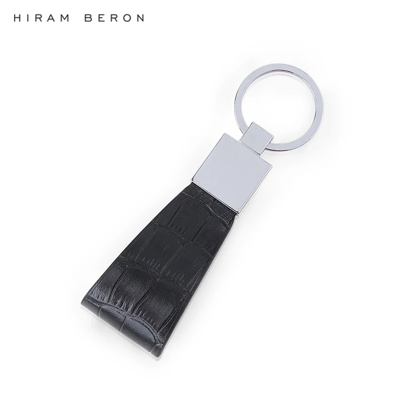 Мужской брелок Hiram Beron из натуральной кожи металлическое кольцо с именем под