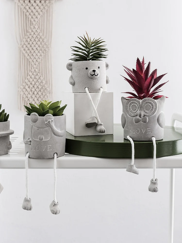 

Nordic Ins Creative Succulents Pot Indoor Artificial Plants Ornaments Small Greenery Bonsai Free Shiping