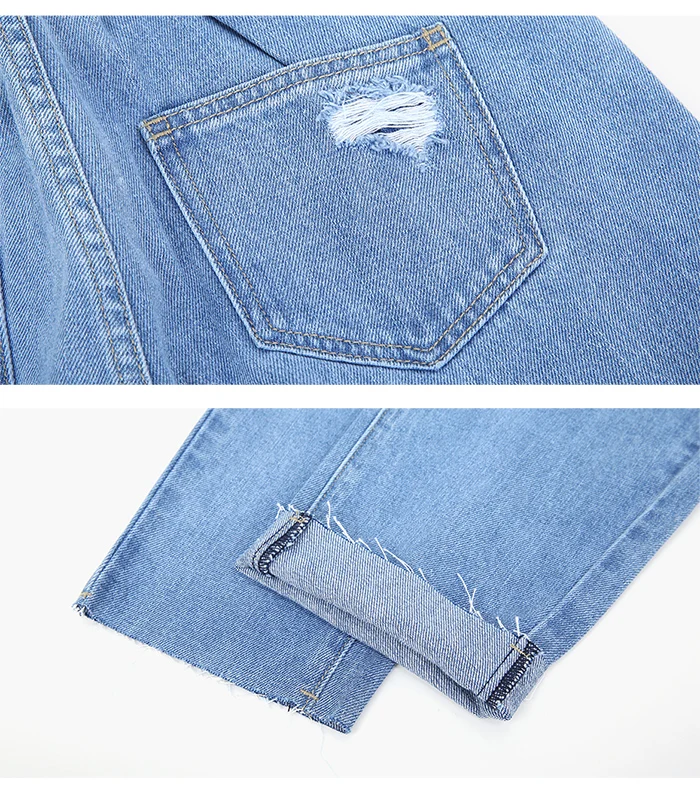 LEIJIJEANS, Новое поступление, весна, средняя посадка, свободные, с дырками, светло-голубые, Харлан, джинсы для женщин, уличный стиль, размера плюс, женские джинсы 9002