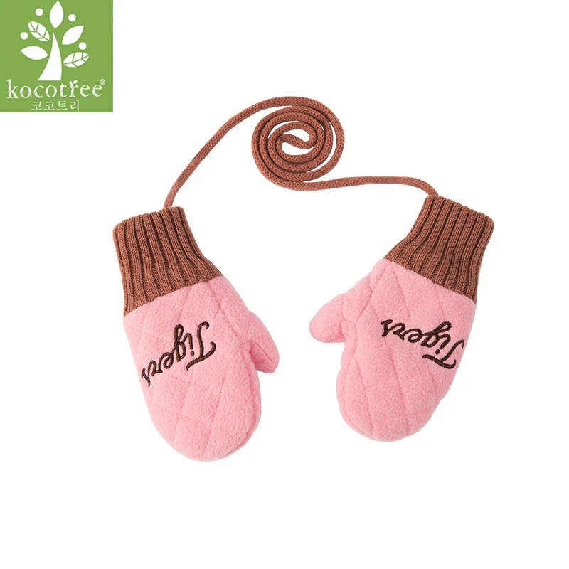 Kocotree/зимняя теплая шапка для мальчиков и девочек, детская шапка Skullies Beanie с милым персонажем в масках, шапка с капюшоном для детей от 1 до 10 лет - Цвет: Tiger pink