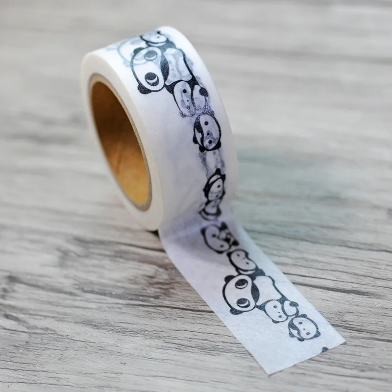 

Cartoon Kawai Panda Pattern Japanese Washi Decorative Adhesive Tape DIY Masking Paper Tape Stickers Label Gift Free shipping