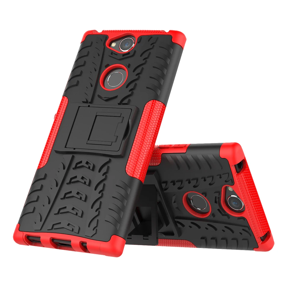 For Sony Xperia XA2 Plus Case Hybrid TPU + PC Armor Hard Silicone with Stand Cover Dual Phone Bag | Мобильные телефоны и