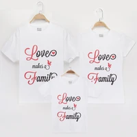 2019 love family look matching outfits t shirt 100 cotton mother and daughter clothes mommy mo and son me clothing t shirts
