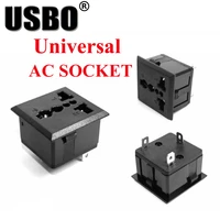 supply black embedded industrial outlet multifunction output socket 250v 13a us uk au eu universal electrical ac power socket