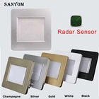 Светильник с радарном датчиком движения для лестницы и ступеней, Автоматическая подсветка прихожей, Умная подсветка коридора, Лампа встраиваемаяв стену, Свет для ночи, Ночной  фонарь с установочными коробками