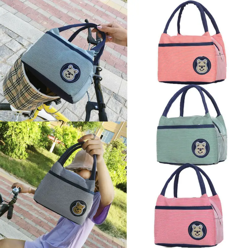 Women Men Cooler Insulated Stripe Picnic Lunch Bag Portable Box for Thermal Food | Дом и сад