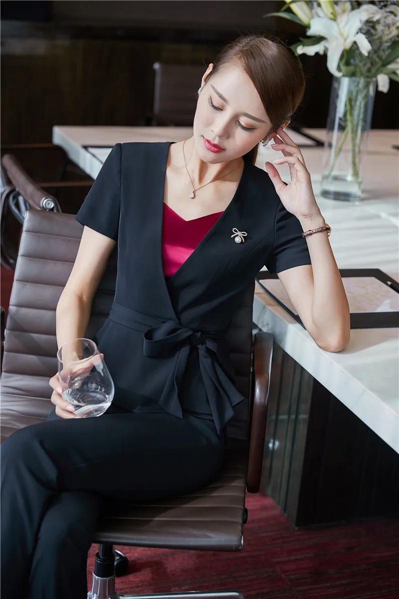 2017 летние профессиональные Деловые женские костюмы с коротким рукавом куртки и